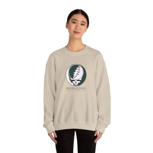 Michigan State Grateful Dead Stealie Crewneck Sweatshirt - StealieShop